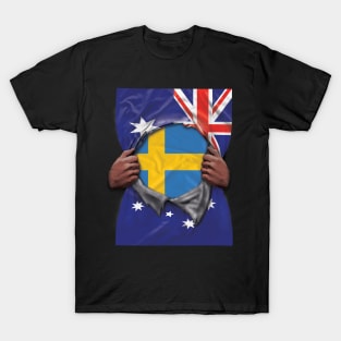 Sweden Flag Australian Flag Ripped - Gift for Swede From Sweden T-Shirt